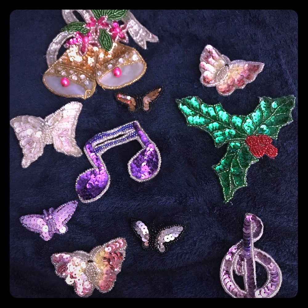 Vintage sequin brooches